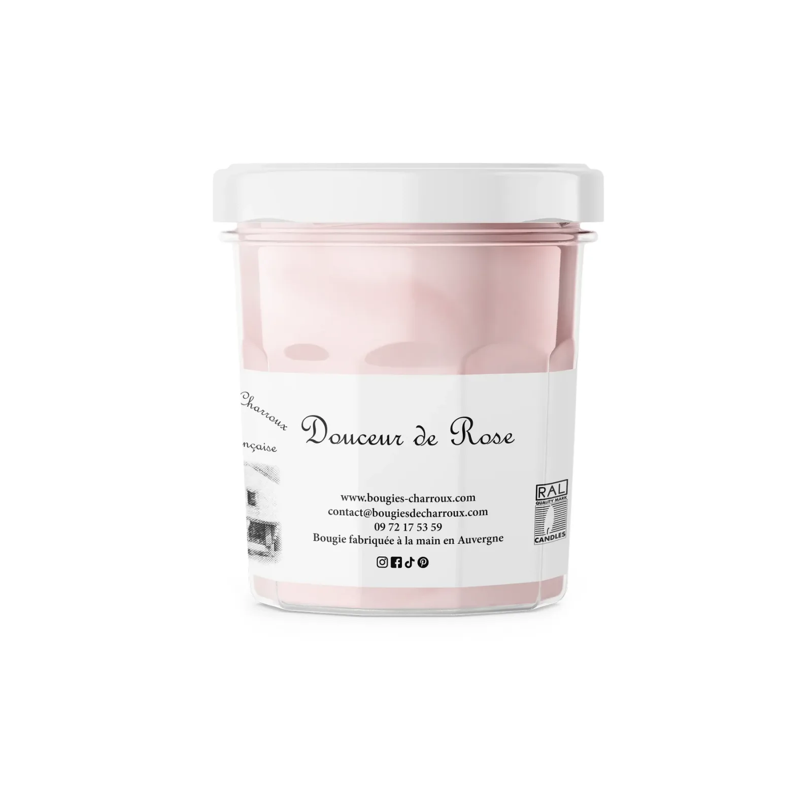 Les Bougies deCharroux Moyen Douceur de Rose